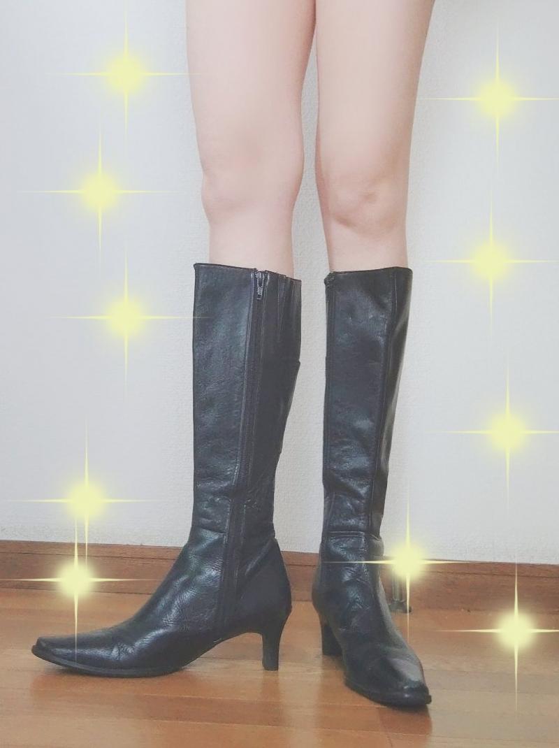 【リクエスト品】卑弥呼　本革　ブラック　ロングブーツ